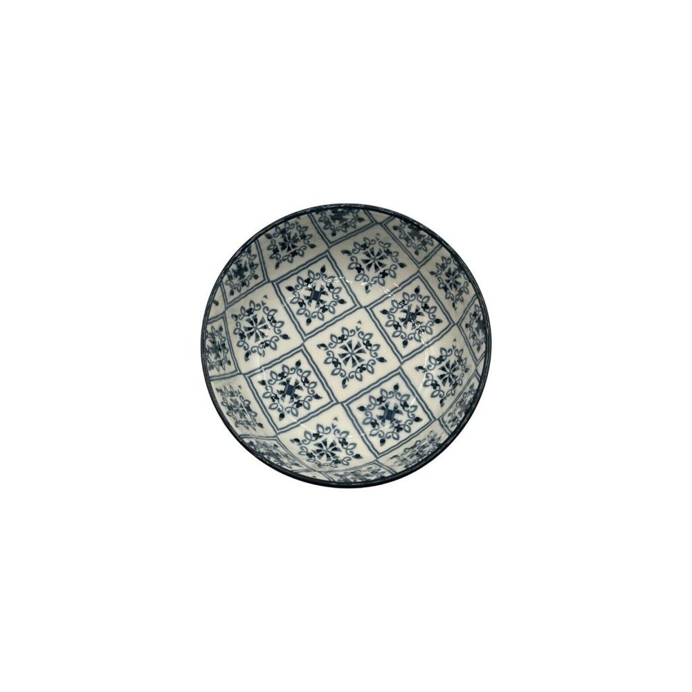 Orly Maison Bowl New York New York 5” Blue n White Square Pattern Geometric